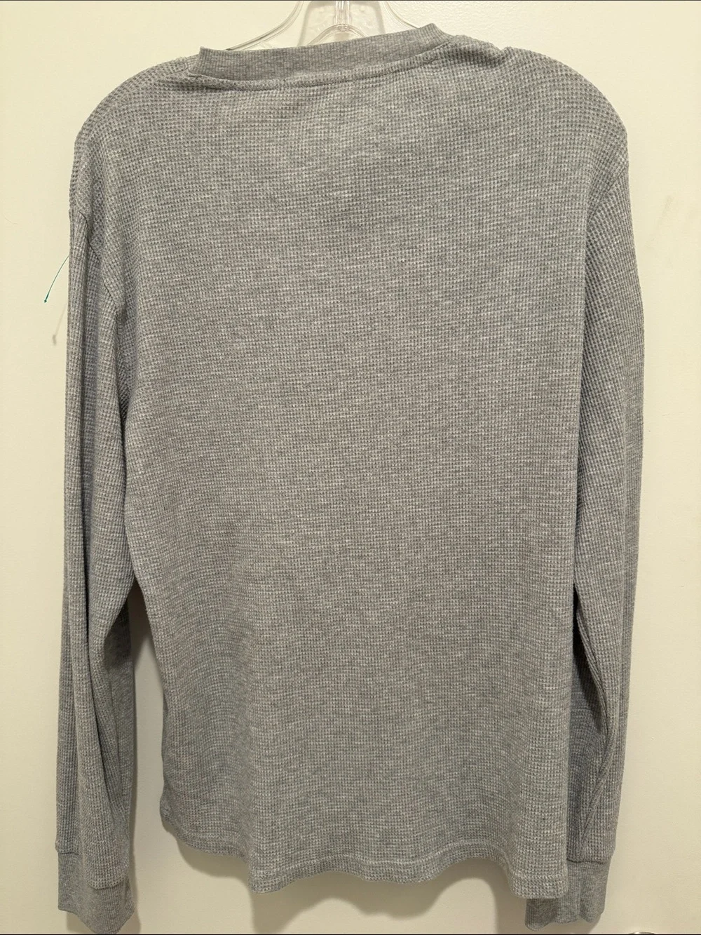 True Religion Grey Waffle Henley Long Sleeve Shirt